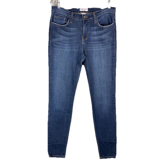 Judy Blue Women 31 Jeans High Rise Skinny Stretch Dark Wash Ankle Distressed - Picture 1 of 11